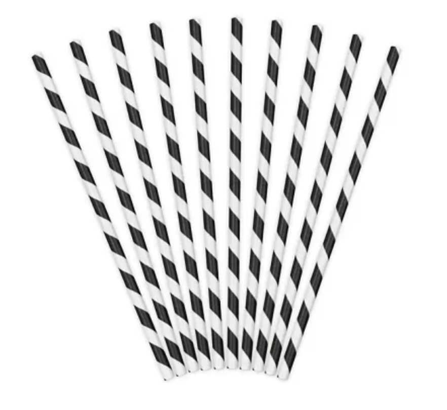 10 Pailles Noir et Blanc Voitures