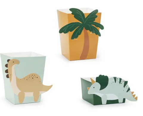 6 Boîtes à Popcorn Dinosaures