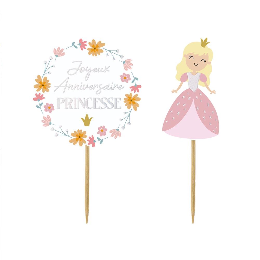12 Cake Toppers Princesse