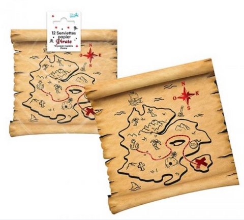 12 Serviettes Pirates