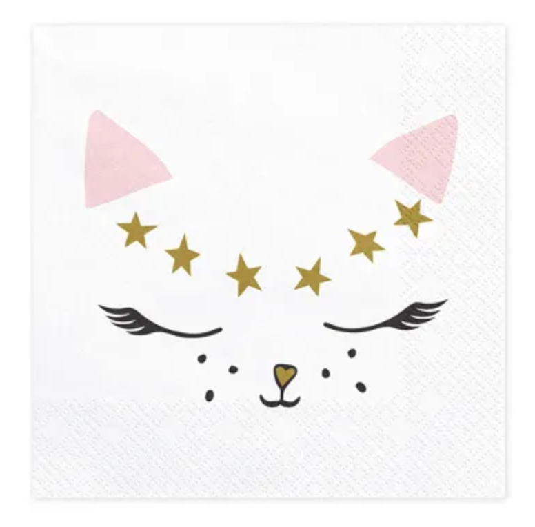 20 Serviettes de Table Chatons