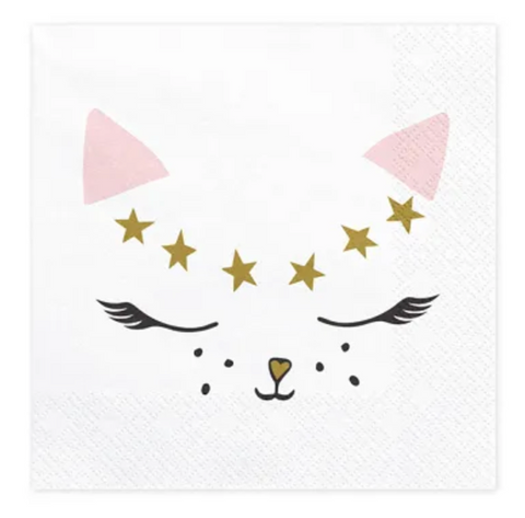 20 Serviettes de Table Chatons
