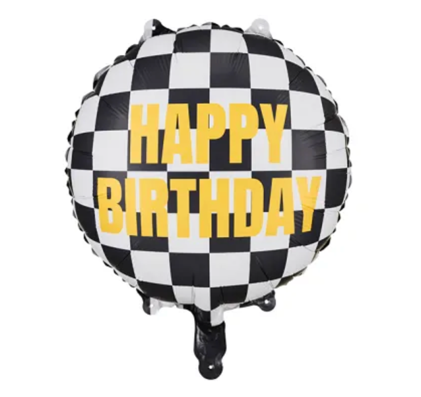 1 Ballon en aluminium Drapeau à damier Voitures