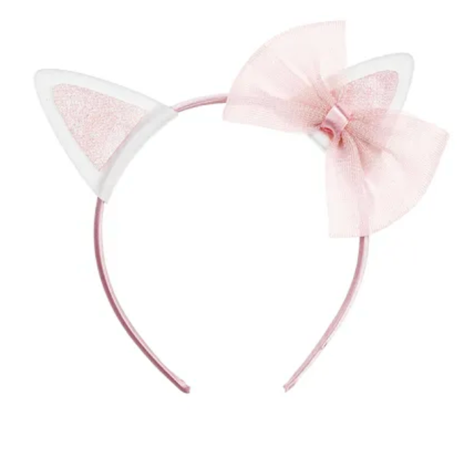 1 Serre-tête Chat avec noeud rose