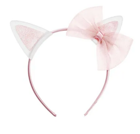 1 Serre-tête Chat avec noeud rose