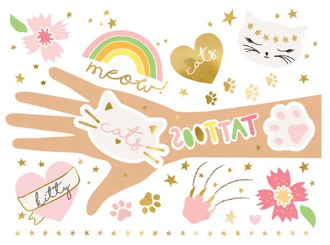 12 Tatouages Temporaires Chatons
