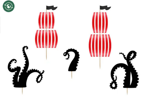 5 Cake Toppers Pirates