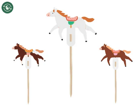 6 Cake Toppers Chevaux